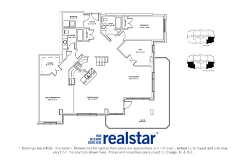 The Cliffs at Dellridge 2-bedroom, 2-baths layout variation F in Bedford, NS